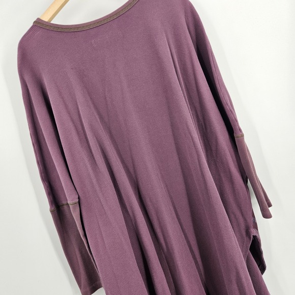 Blue Fish Tunic Dress Purple Waffle Knit Hand Painted Floral Oversized One Size - Picture 10 of 13